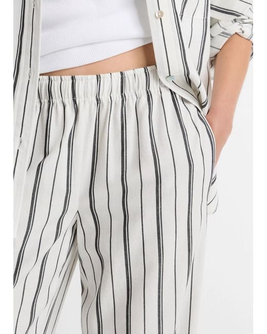Vince White Striped Trousers