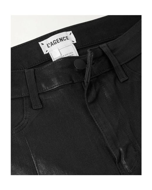 L'Agence Black Coated High-Rise Skinny Jeans
