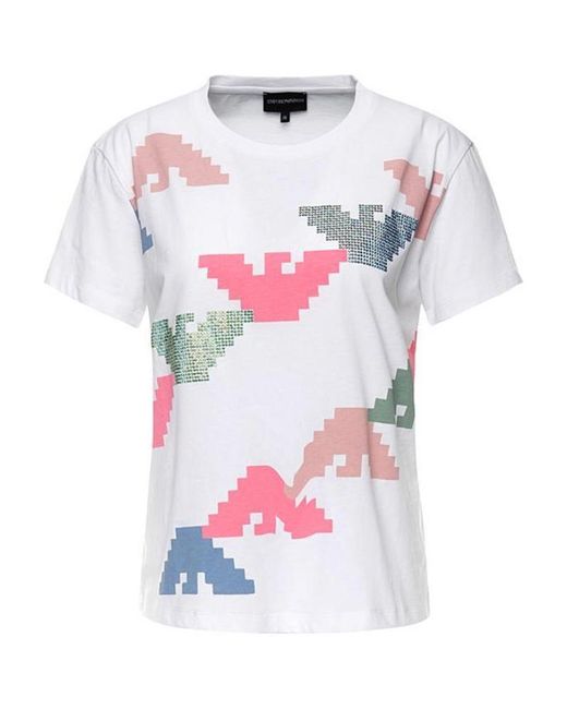 Emporio Armani White Round-Necked Logo T-Shirt