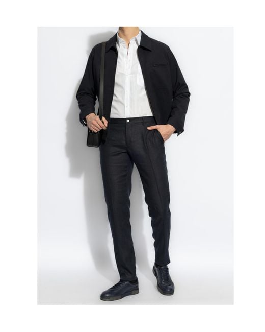 Dolce & Gabbana White Striped Pattern Shirt for men