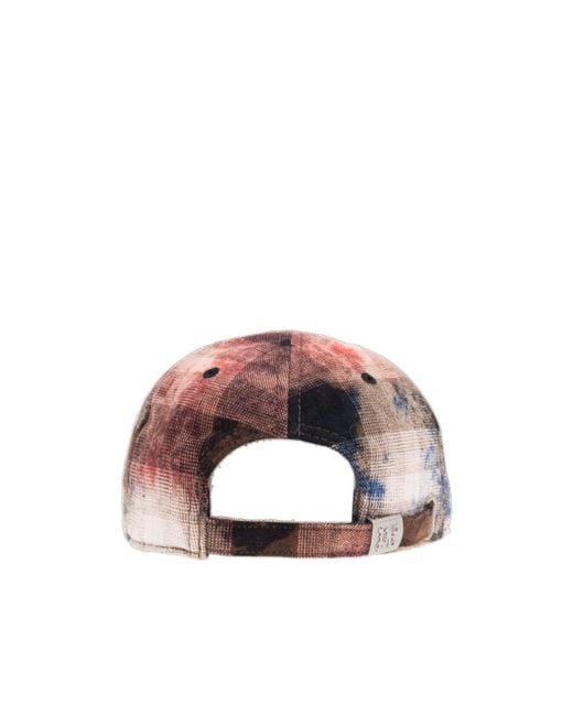 Palm Angels Logo Embroidered Checked Baseball Cap for men