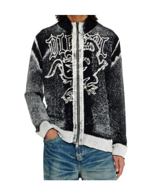 DIESEL Black K Lauros Graphic Zip Cardigan for men