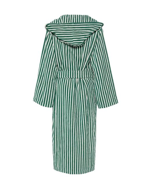 Tekla Green Striped Robe for men