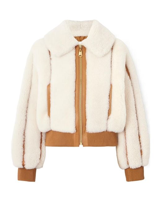 Zimmermann Natural Shearling Bomber Jacket