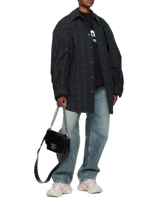Balenciaga Black Flip Logo Printed Oversized T-Shirt for men