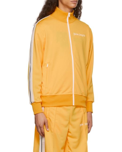 Palm Angels Yellow Stripe-Detail Zip-Up Track Jacket for men