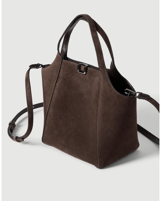 Brunello Cucinelli Brown Sartorial Small Bucket Bag