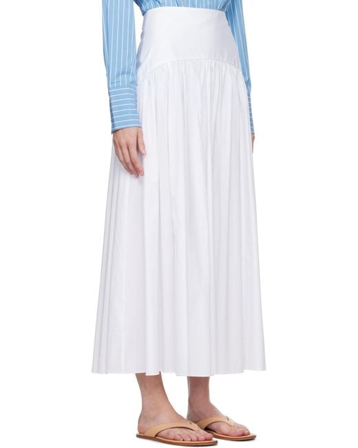 Staud White Procida Skirt