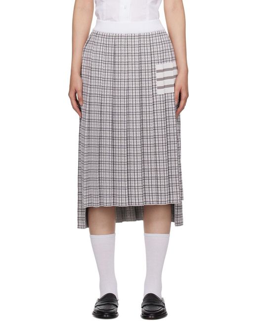Thom Browne Black Striped Pleated Skirt