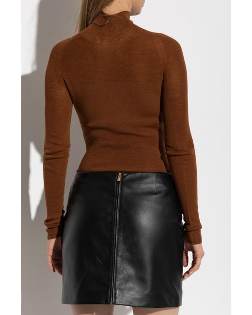 Versace Brown Long-Sleeve Turtleneck