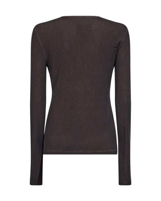 Uma Wang Black Long-Sleeve Knit Top