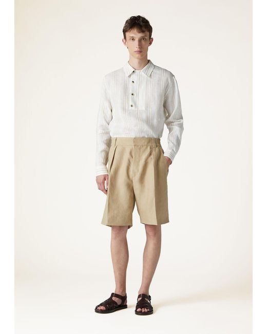 Loro Piana Natural Wide-Leg Shorts for men