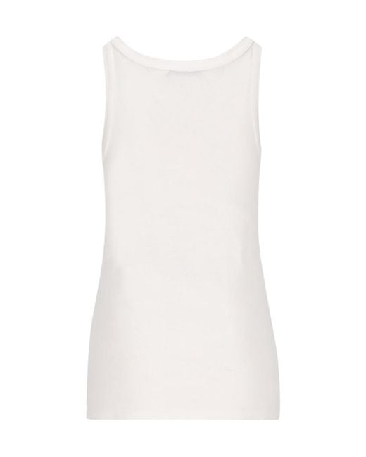 Prada White Cut-Out Detailed Sleeveless Top