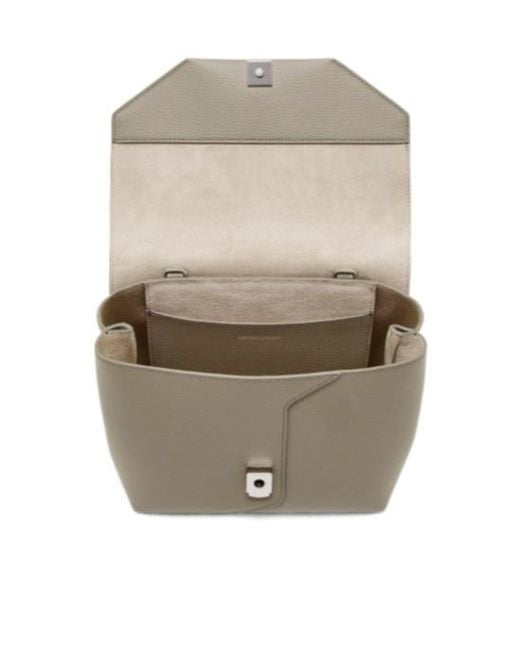Emporio Armani Gray Grained-Leather Mini Tote Bag