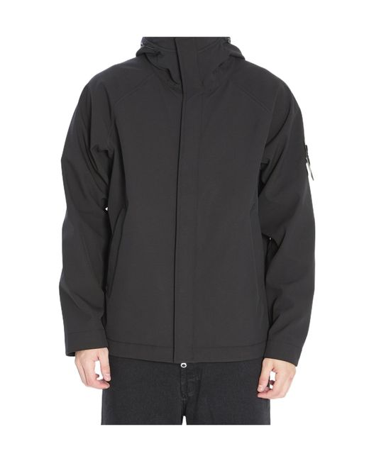 Stone Island Blue Logo Patch Hooded Parka for men