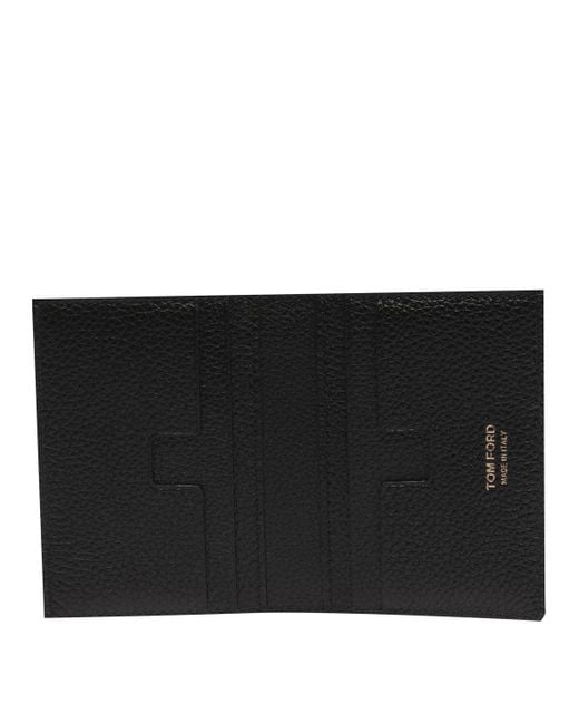 Tom Ford Black Folded Cardholder for men
