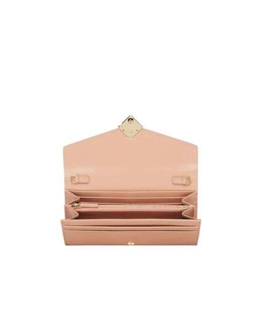 Fendi White Ff Diamonds Rectangular Chained Wallet