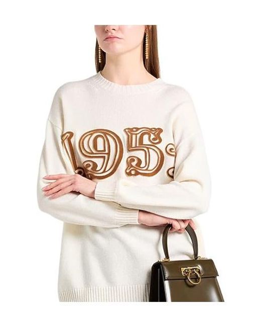 Max Mara White Minimal Knit Sweater