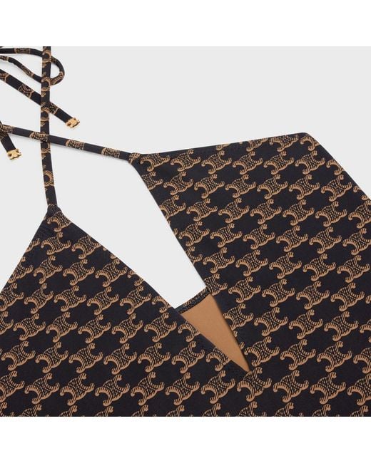 Céline Brown Monogram Jersey Swimsuit