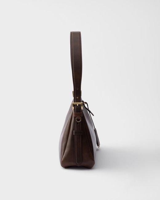 Prada Brown Aimée Medium Leather Shoulder Bag