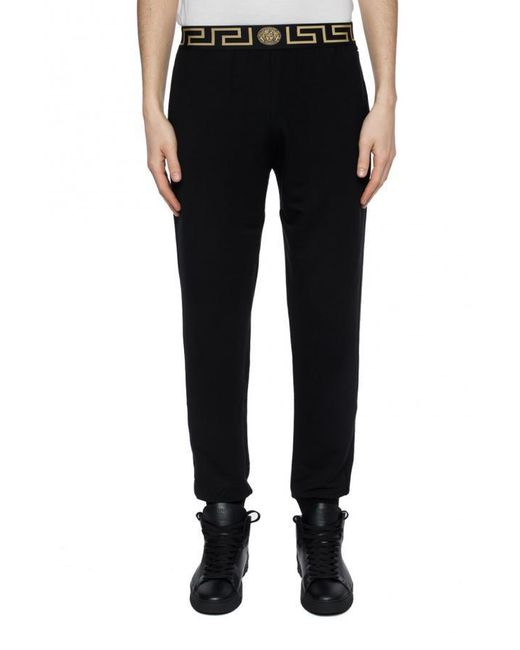 Versace Black Greca Track Pants for men