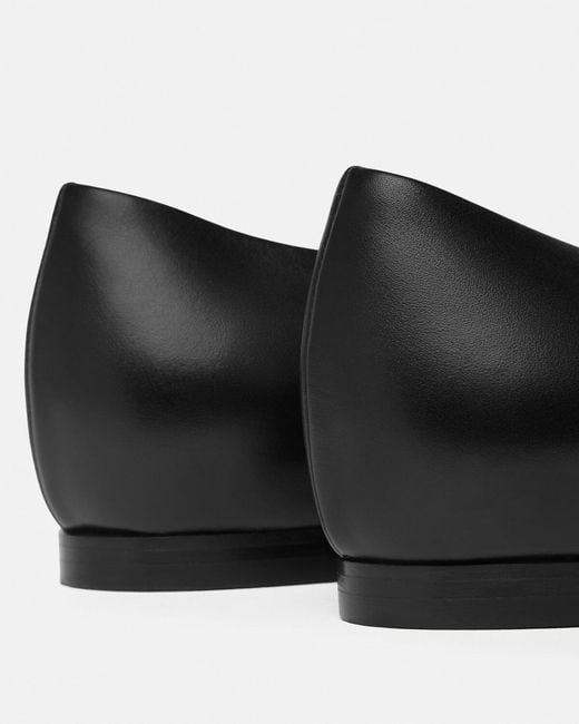 Versace Black Gianni Ribbon Ballerinas