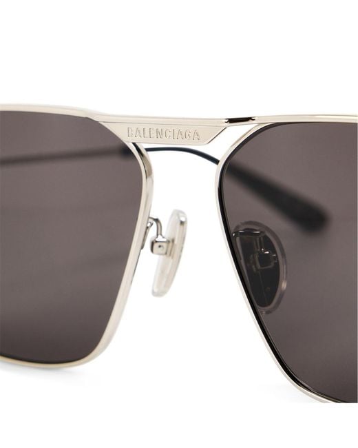 Balenciaga Metallic Bal S Aviator Sunglasses for men