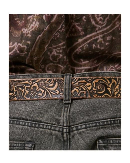 Our Legacy Brown Paisley Embossed Belt for men
