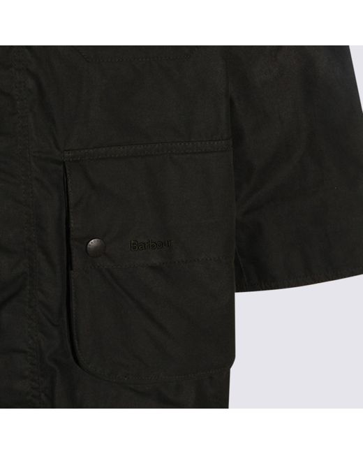 Barbour Black Oversized Solway Waxed Jacket for men