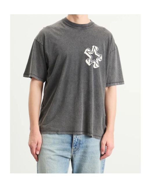 Represent Gray Logo Printed Crewneck T-Shirt for men