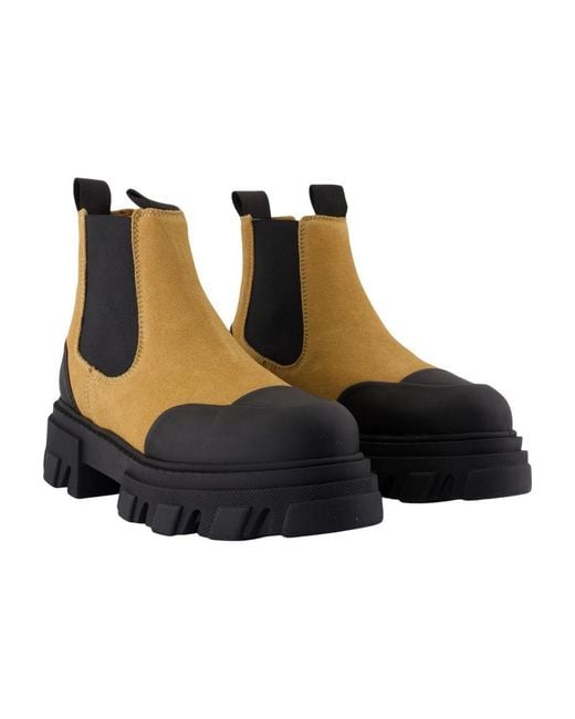 Ganni Black Low Chelsea Ankle Boots