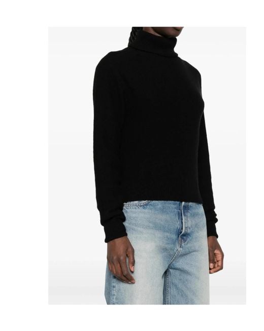 Baserange Black High-Neck Ribbed Sweater