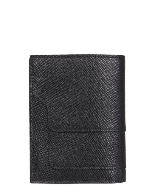Marni Black Logo Printed Bi-Fold Wallet