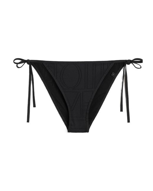 Totême Black Monogram Pointelle Bikini Bottoms