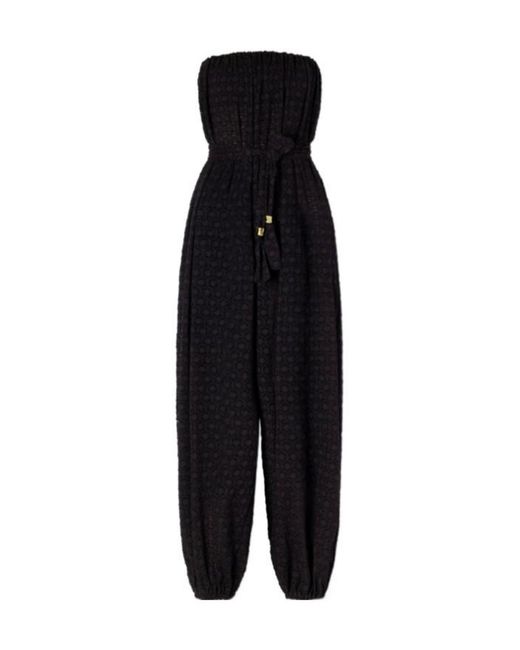 Eres Black Jacquard Jumpsuit