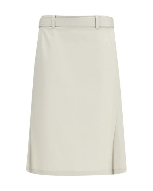 Rier White Cotton A-Line Skirt