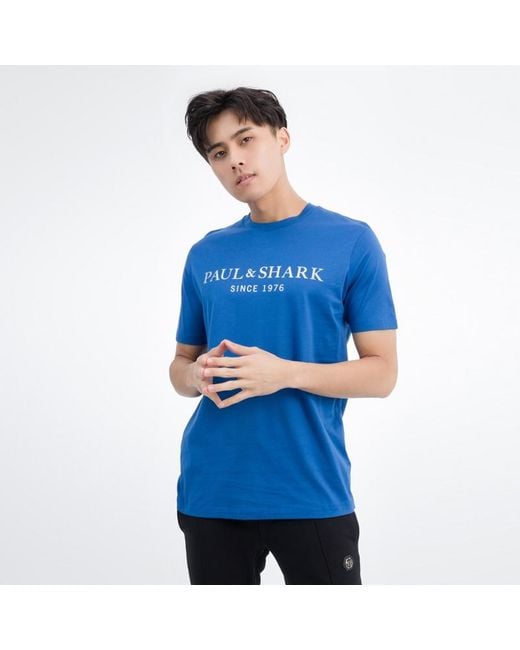 Paul & Shark Blue Logo Details T-Shirt for men