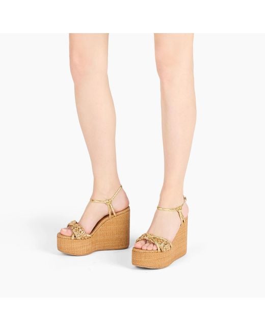 Casadei Natural Marbella Braided Wedge Sandals