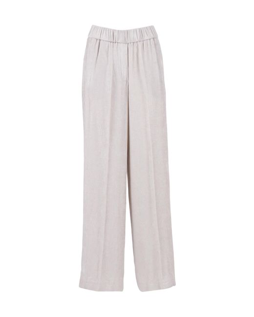 Peserico White Wide-Leg Trousers With Relaxed Silhouette