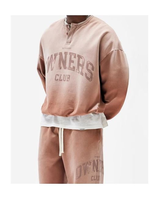 Represent Brown Owners Club Henley Sweatshirt for men