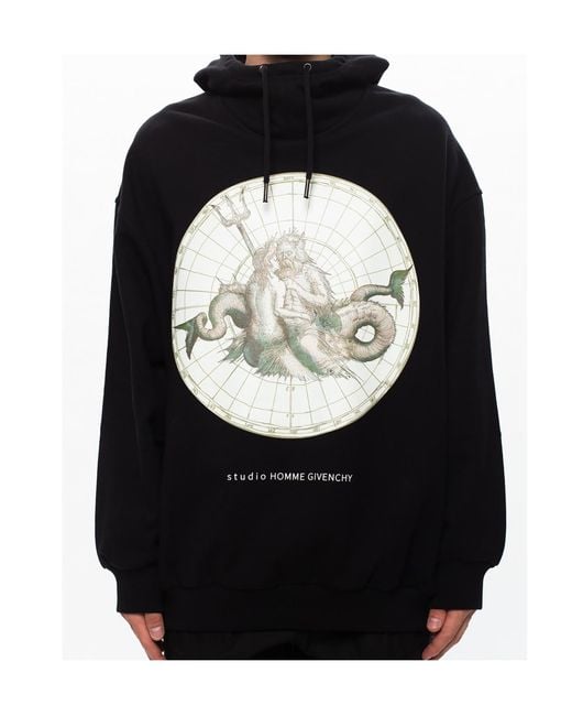 Givenchy Blue Graphic Print Hoodie for men
