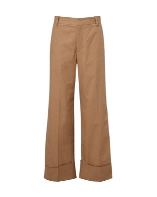 FRAME Natural Cuffed Slim Palazzo Wide-Leg Pants