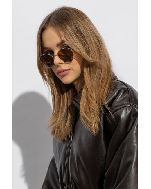 Totême Metallic Logo-Engraved Round-Frame Sunglasses