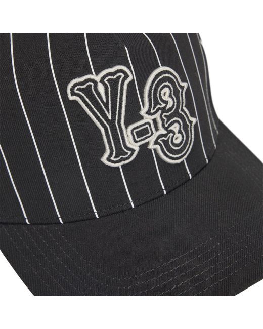 Y-3 Black Striped Baseball Cap for men