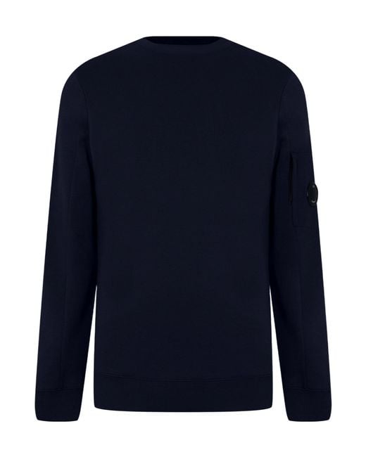 C P Company Blue Lens Crew-Neck Sweatshirt for men