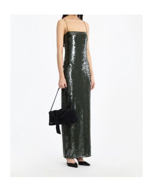 ROTATE BIRGER CHRISTENSEN Green Yuliana Sequin Maxi Dress