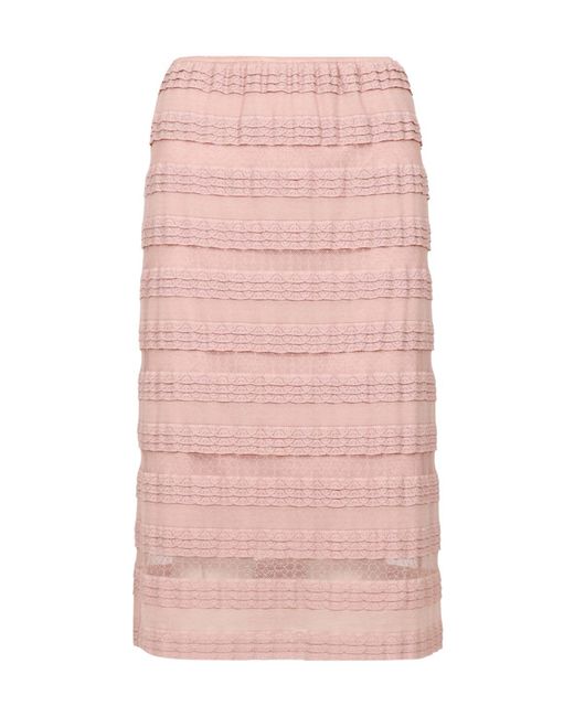 N°21 Pink Lotus Leaf Trimmed Skirt
