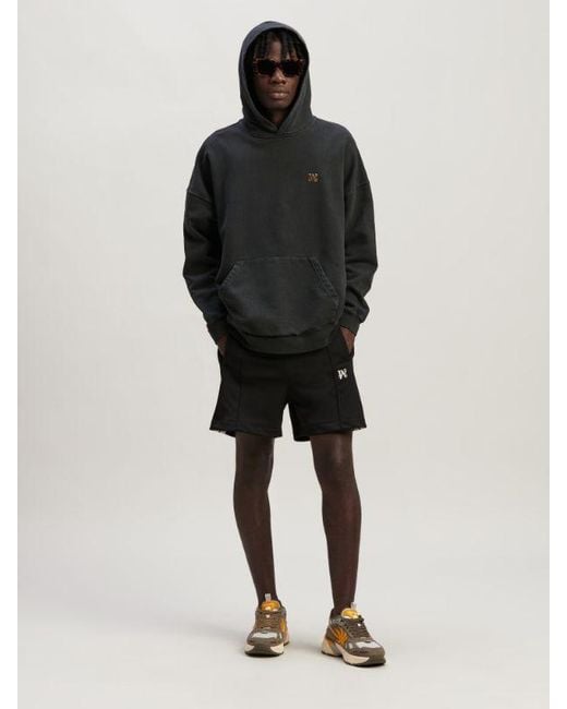 Palm Angels Black Back Foggy Logo Printed Hoodie for men