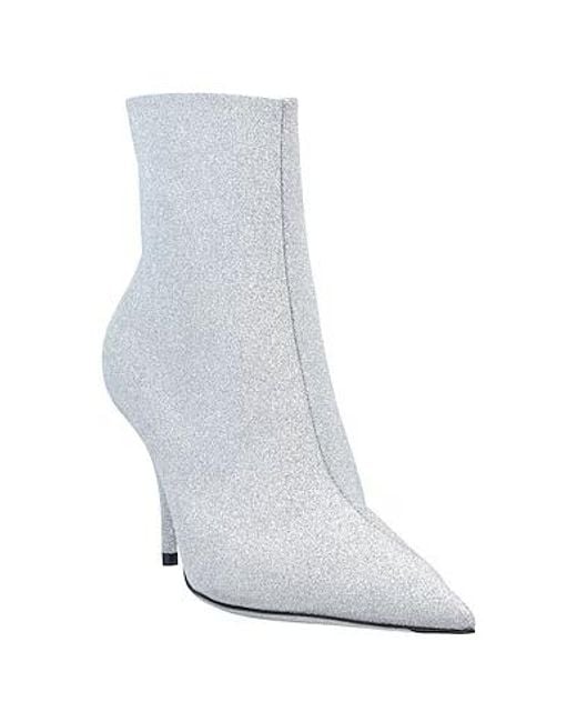 Balenciaga White Pointed-Toe Ankle Boots