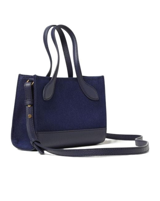 Bally Blue Logo Printed Tote Bag